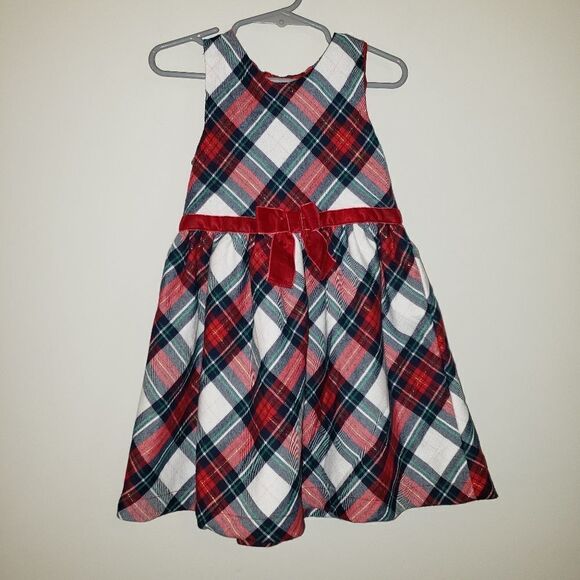 H&M HOLIDAY CHRISTMAS PLAID DRESS SIZE 3-4 YEARS - Picture 1 of 6